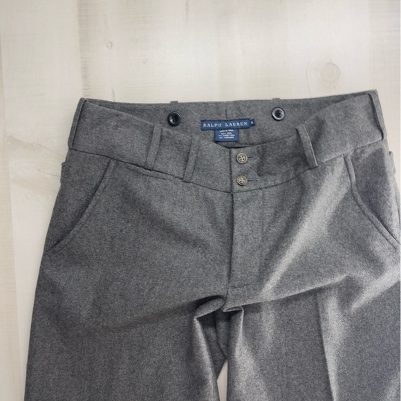 RALPH LAUREN wool cashmere rabbit hair gray slacks pants wide leg high end 4 - Picture 5 of 9